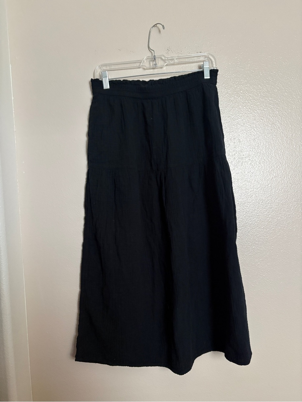 Women’s Universal Thread Black Tiered Cotton Muslin Midi Skirt Gauzy - Classic - Picture 2 of 5
